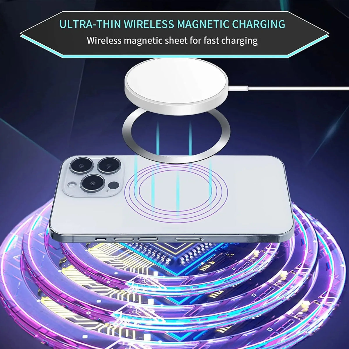 2024 Stainless Steel Universal Magnetic Metal Plate Ring For Magsafe Wireless Charger Ir detail view