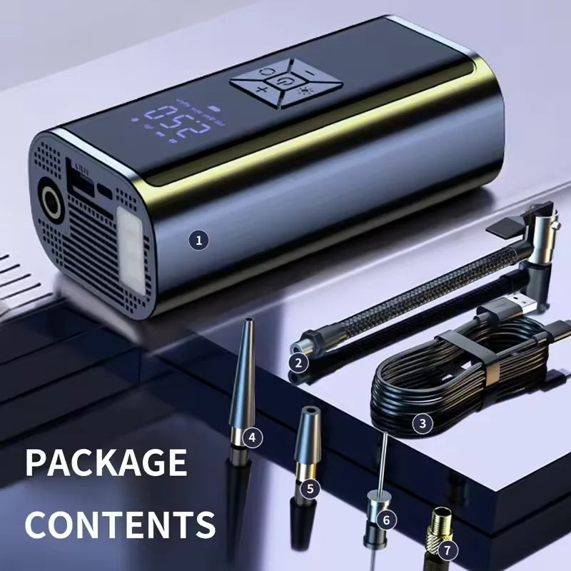 YIJU Wireless Air Pump 150psi Portable Electric Tire Inflator For Car Bicycle Motor additional angle