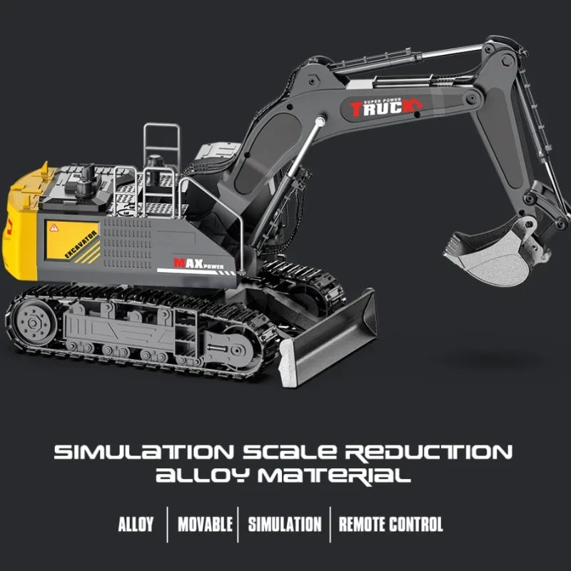 1/18 RC Alloy Spray Excavator Truck Engineering Vehicle Sound Lights detail view