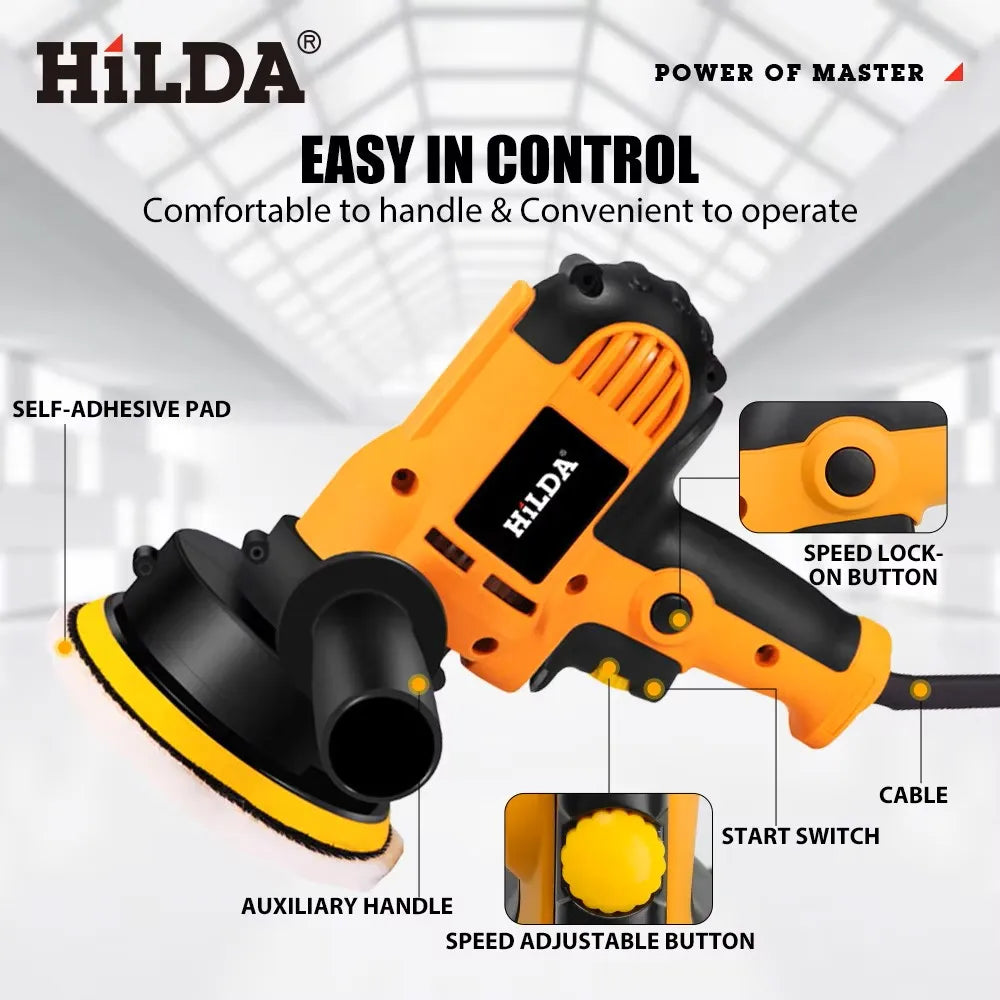 HILDA Electric Car Polisher | Adjustable Speed Waxing & Scratch Repair Tool detail view