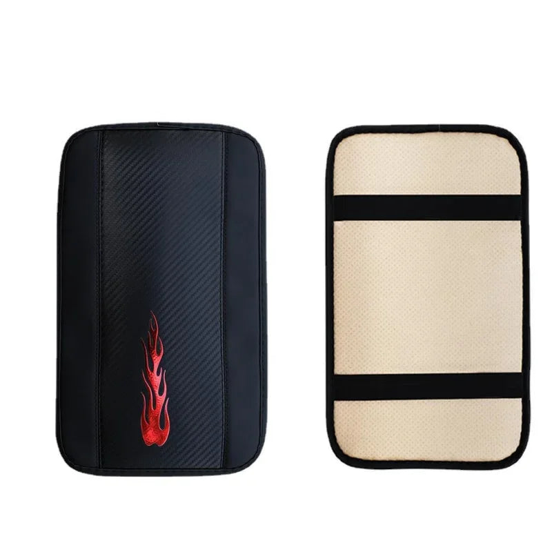 PU Leather Car Armrest Pad Cover Universal Center Console Wave Embroider Auto Seat Box Protection Cushion Hand Supports