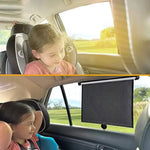 Black Mesh Stripe Design Retractable Car Sunshade | Easy to Use Vehicle Sunshade with alternate view