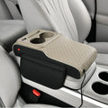 Multifunctional PU Leather Car Cup Holder Armrest Pad with Storage Pockets | Soft C additional angle