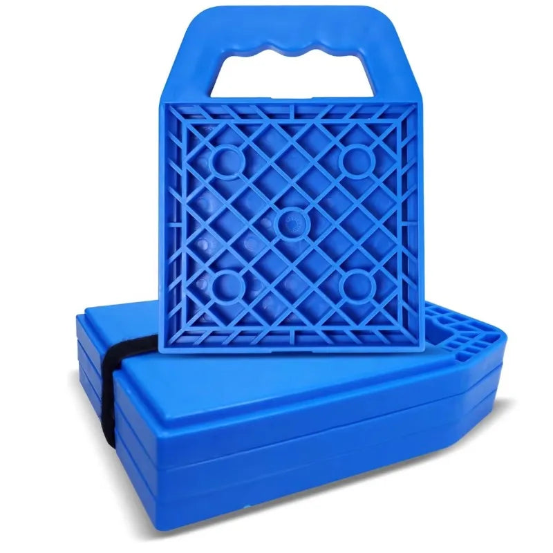 4 Pack Camper RV Leveling Stabilizer Jack Pads with Handle Support Blocks for Travel Tra detail view