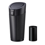 Car Trash Can (with Lid) Auto Dust Organizer with Garbage Bags Small Car Trash Bin Can close-up view