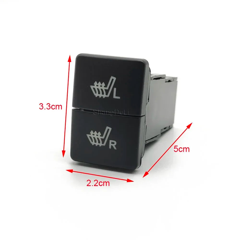 Car LED Light Double Key Seat Heated Button Heating Switch with Connecting Wire for T alternate view