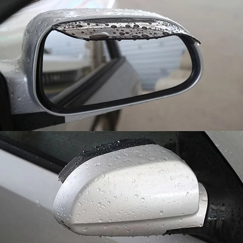 2pcs Car Rearview Mirror Rain Eyebrow Carbon Fiber Sun Visor Shade Cover Universal Auto Rear View Mirror Rainy Shield Guard