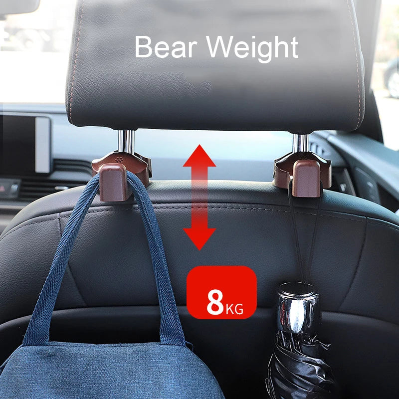 Car Seat Back Headrest Hooks Hidden Mount Hanger Universal additional angle