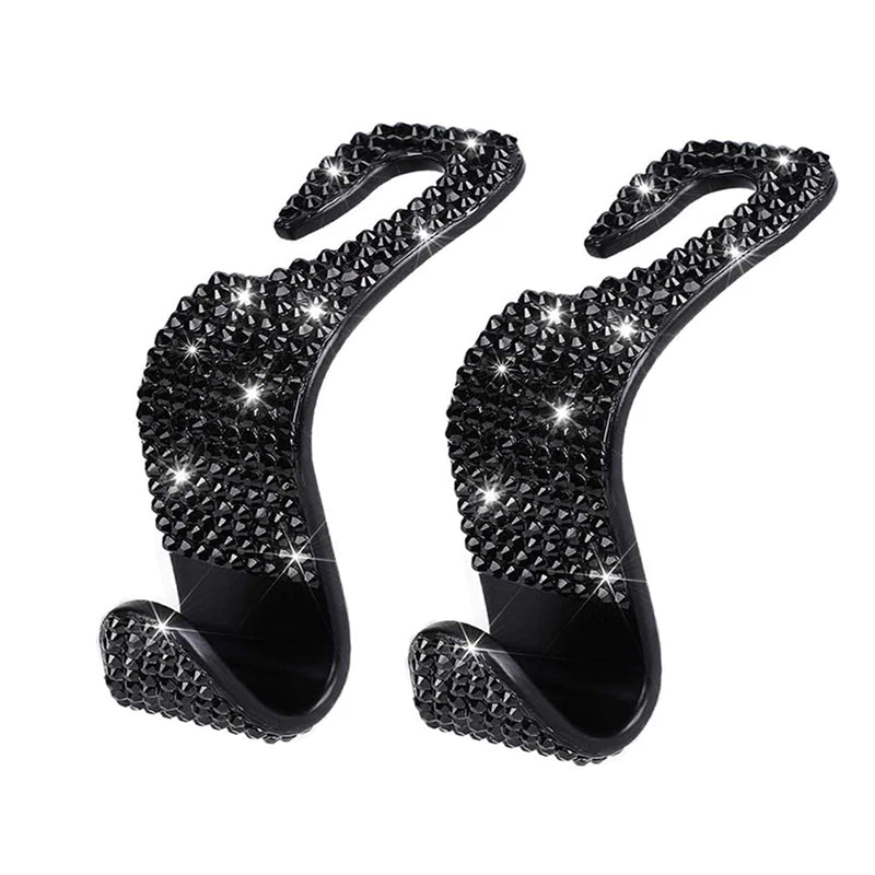 Rhinestone Decor Car Seat Back Hook Hanger Universal Bling Diamond Vehicle Auto Headr alternate view