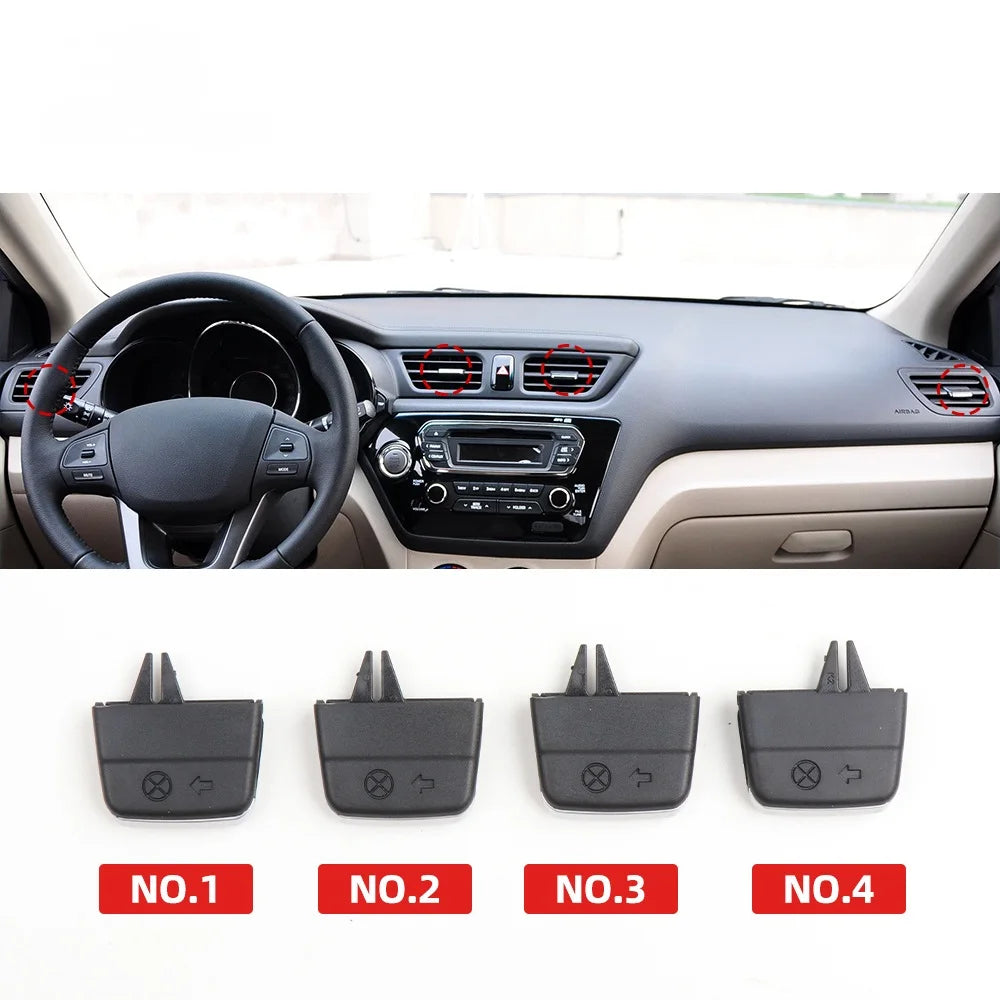 4PCS Front AC Vent Slider Repair Kit Car Air Conditioning Vent Outlet Grilles Clip Paddles 2011-2015 For KIA K2
