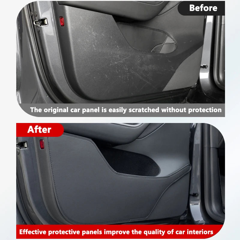For Tesla Model Y Juniper Launch Car Door Anti-Kick Pads Leather Side Door Panel Prot alternate view