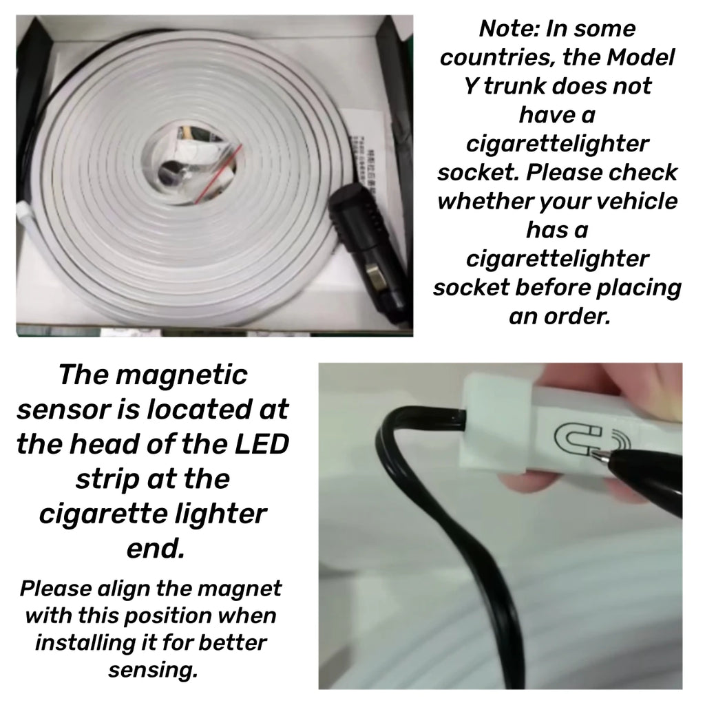 After Trunk Light for Tesla Model Y 2020-2025 | Bright LED Silicone Lamp with Magne additional angle