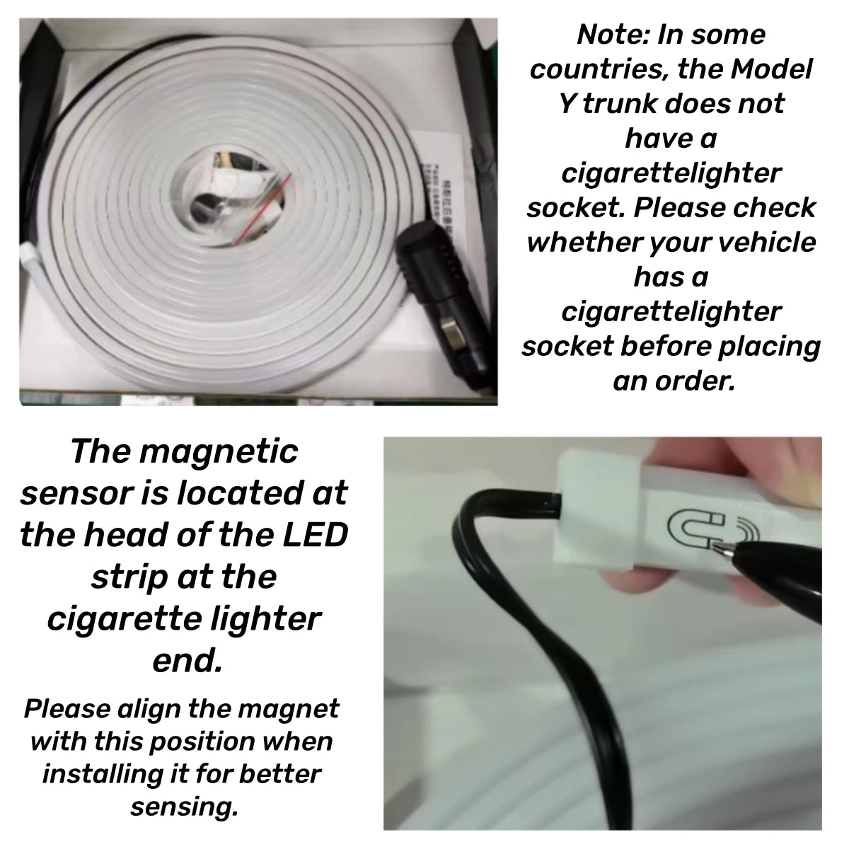 After Trunk Light for Tesla Model Y 2020-2025 | Bright LED Silicone Lamp with Magne additional angle