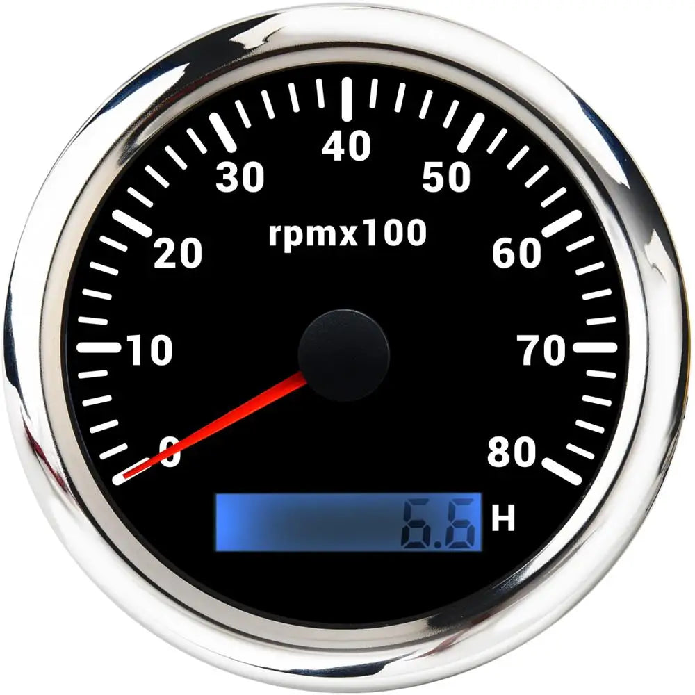 85mm Tachometer with LCD Hour Meter | 7 Color LED Backlight for Marine Boat Car detail view