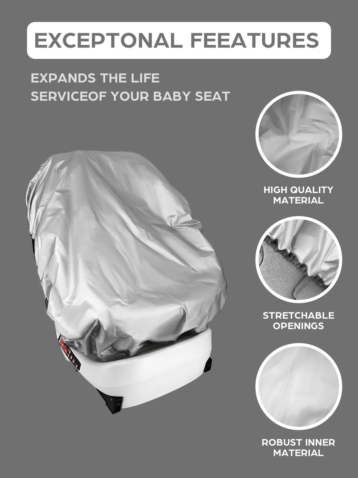 1PC Baby Car Seat Sun Shade Cover Blocks Out Heat & Sun UV Covers Universal Baby Trav lifestyle view
