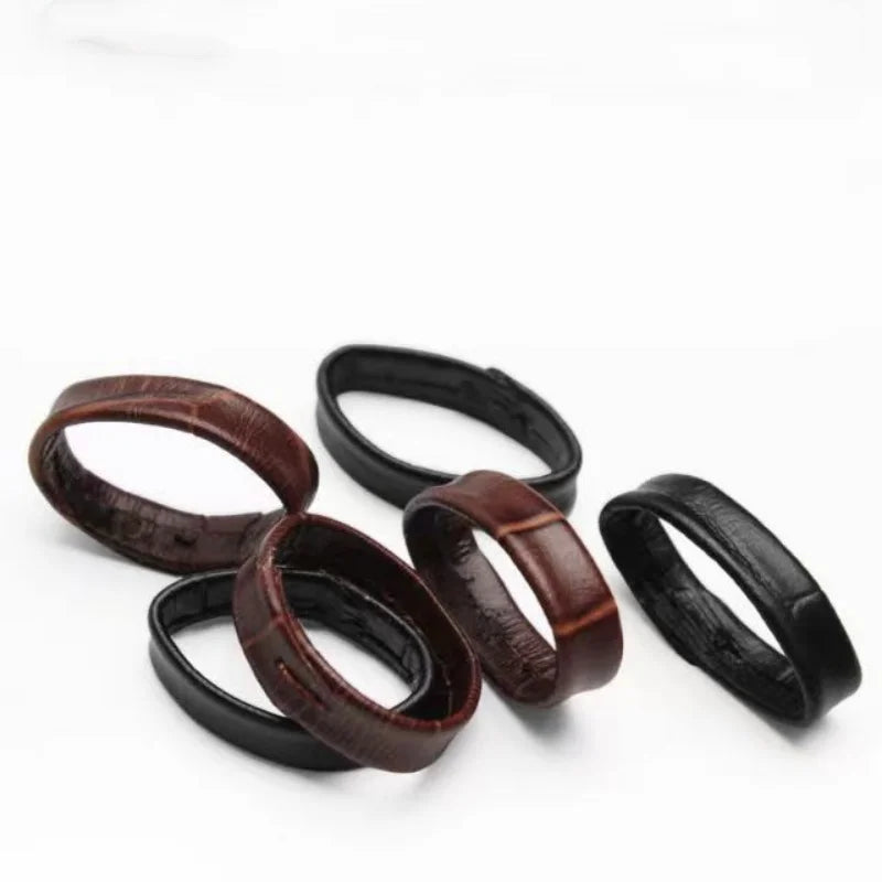 5pcs/lot 10mm 12mm 14mm 16mm 18mm 20mm 22mm Cowhide Leather Watch Keeper Ring Holder L close-up view