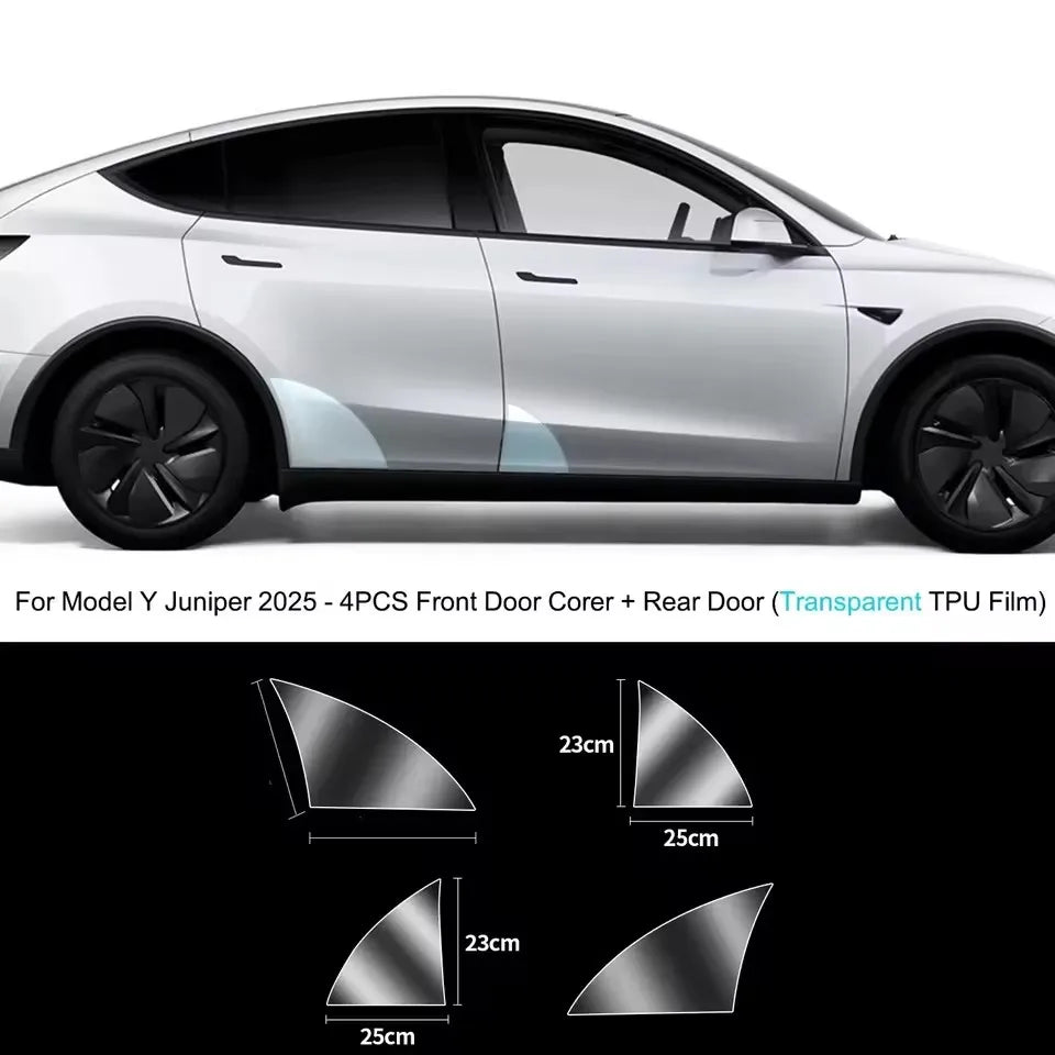 TPU Transparent Film for Tesla Model Y Juniper 2025 | Front Rear Door Car Body Prot additional angle