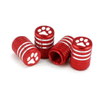 DSYCAR 4Pcs Bear's Paw Tire Stem Valve Caps | Aluminum Alloy Dustproof Car Tire Valve close-up view