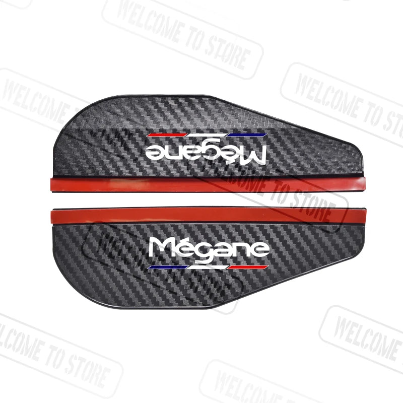 2pcs Carbon Fiber Car Rearview Mirror Rain Eyebrow | Rainproof Accessories for Renault M detail view