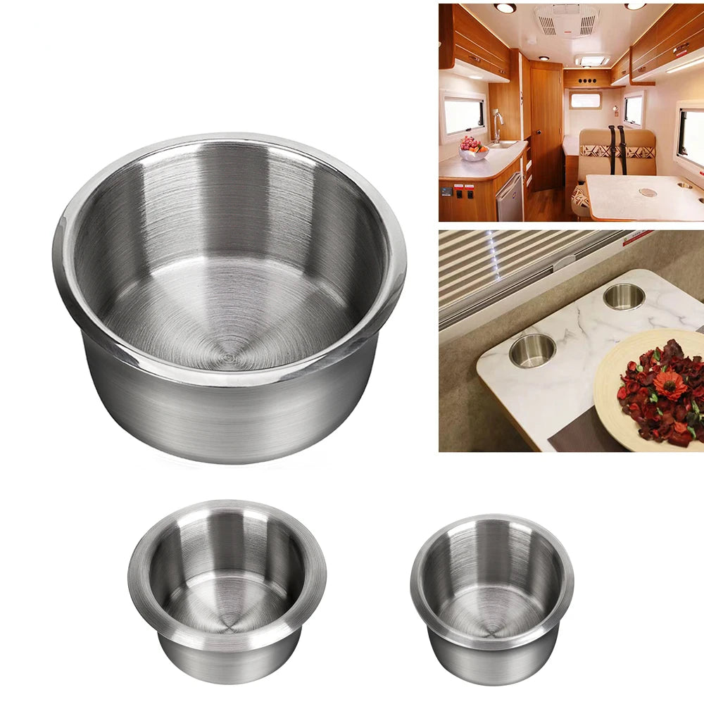 68/85/90mm Stainless Steel Marine Boat RV Cup Holder | Universal Rustproof Drink Bottle Holder
