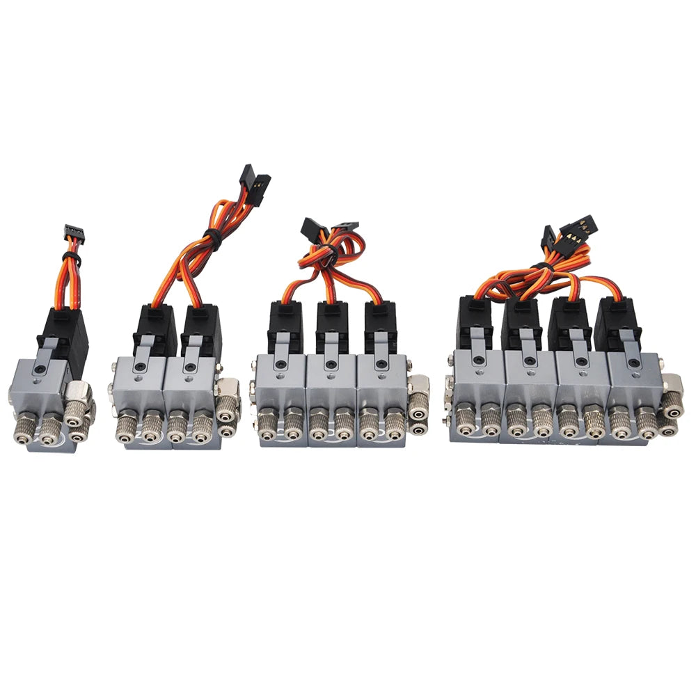 RC Hydraulic Rotary Valve Block 4mm Nozzle for Excavator Models alternate view