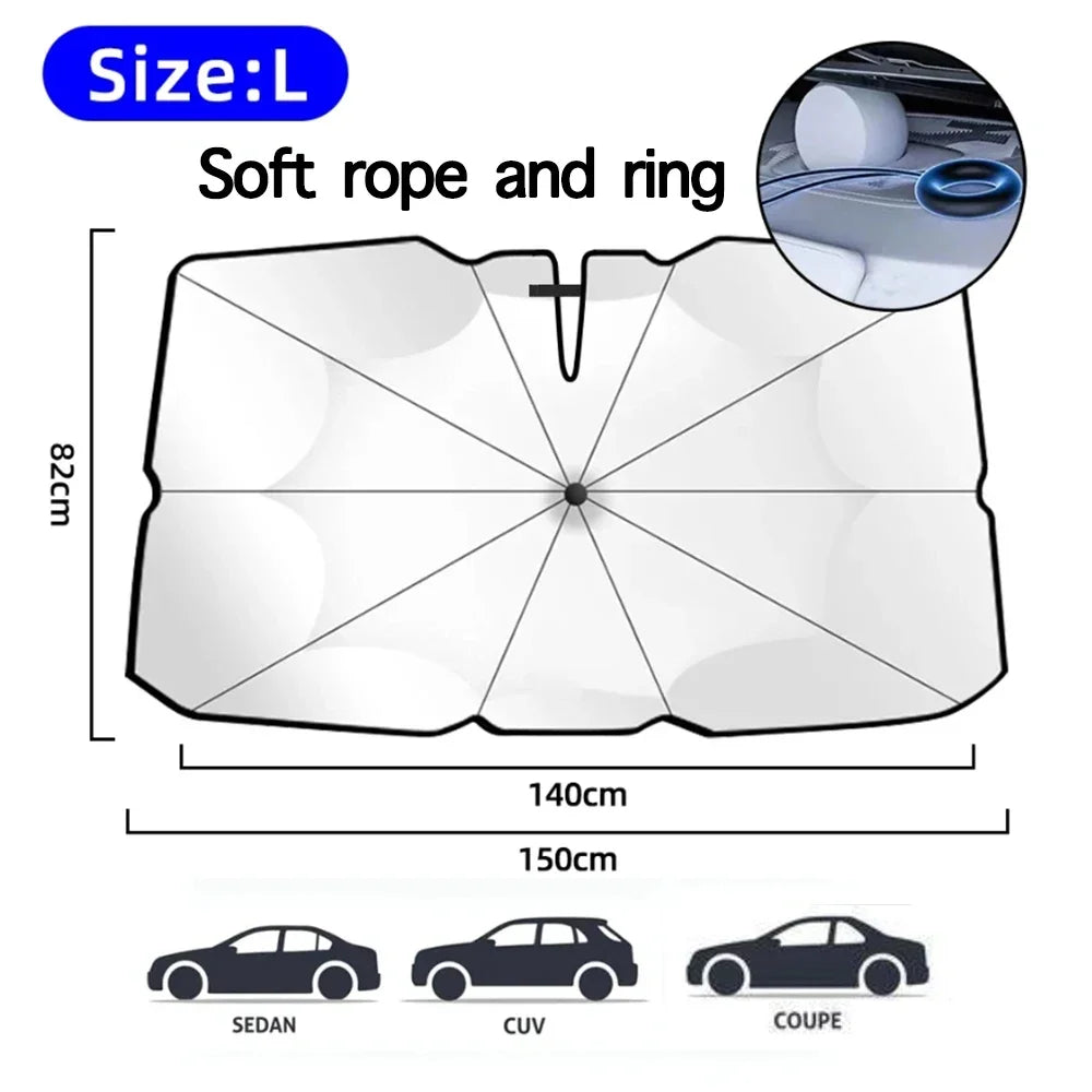 2025 Car Windshield Sun Shade Foldable Umbrella Front Window Cover