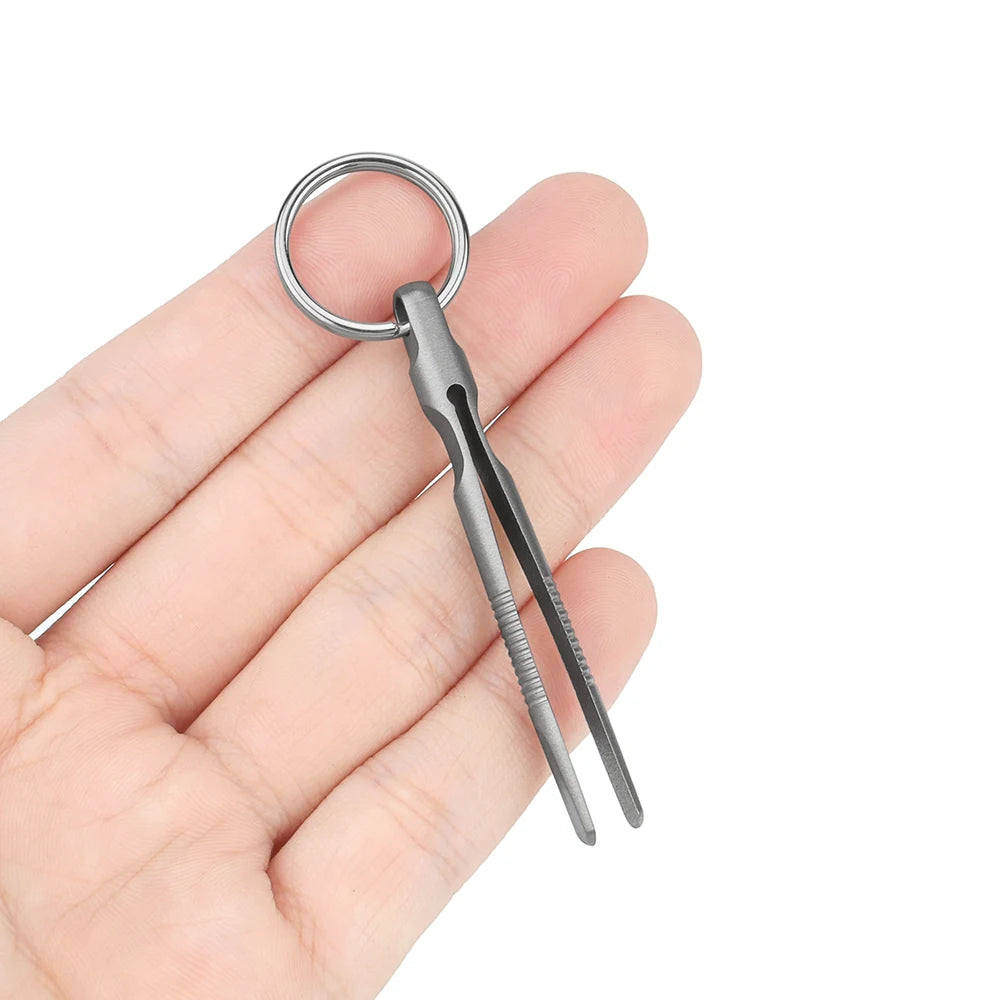 Mini Titanium Tweezers Small TC4 Titanium Alloy Clip Portable Tweezers Nipper EDC O additional angle