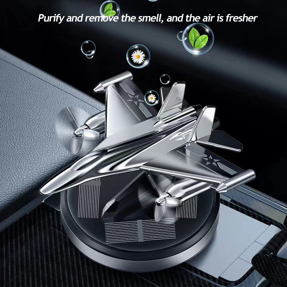 Solar Car Air Freshener | Rotating Airplane Aromatherapy Diffuser additional angle