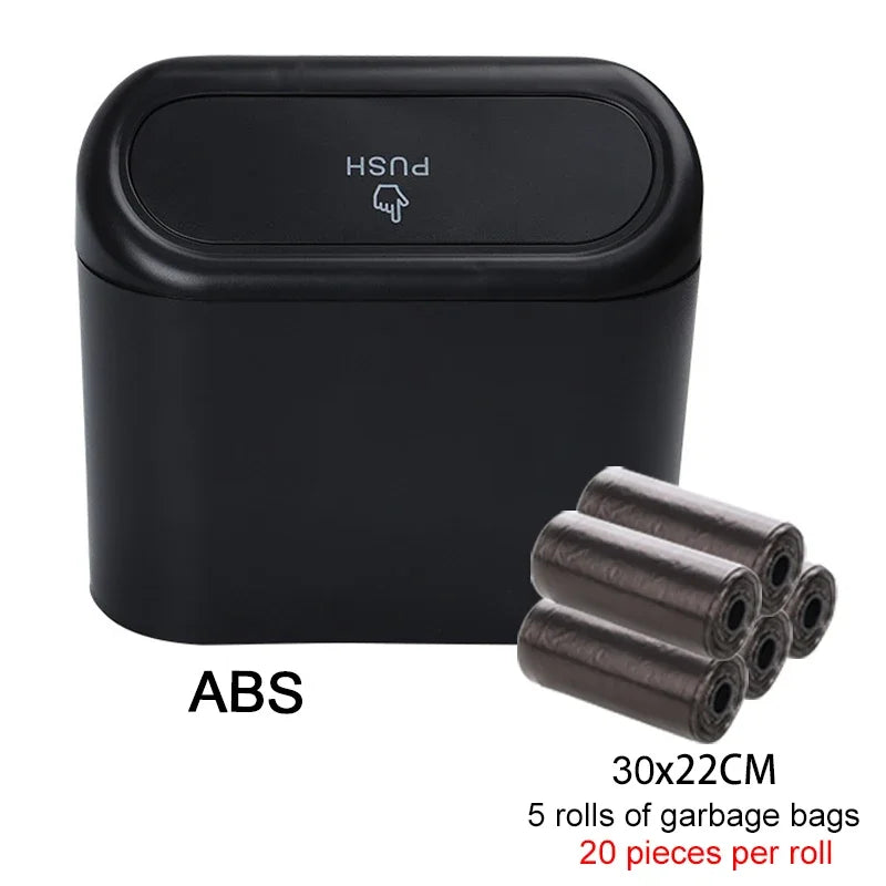 Car Trash Can Bin with Lid Car Garbage Can Leakproof Mini Car Interior Storage Case T alternate view