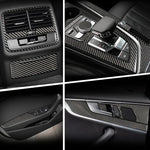 Carbon Fiber Car Interior Gear shift buttons Panel Door Armrest Reading Light Cover Trim Stickers Accessories for Audi A4 A5 B9
