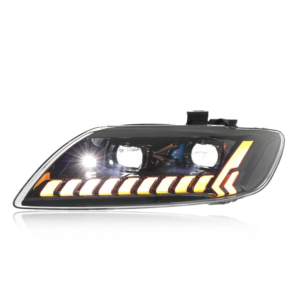 Car Styling Headlights +Taillight For Audi Q7 LED Headlight 2006-2015 Head Lamp DRL Si close-up view