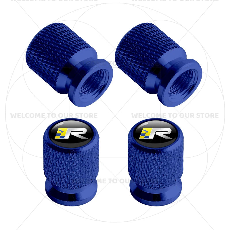 For Volvo R Design Emblem Aluminum Tire Valve Caps | 4-Pack Dust Covers alternate view
