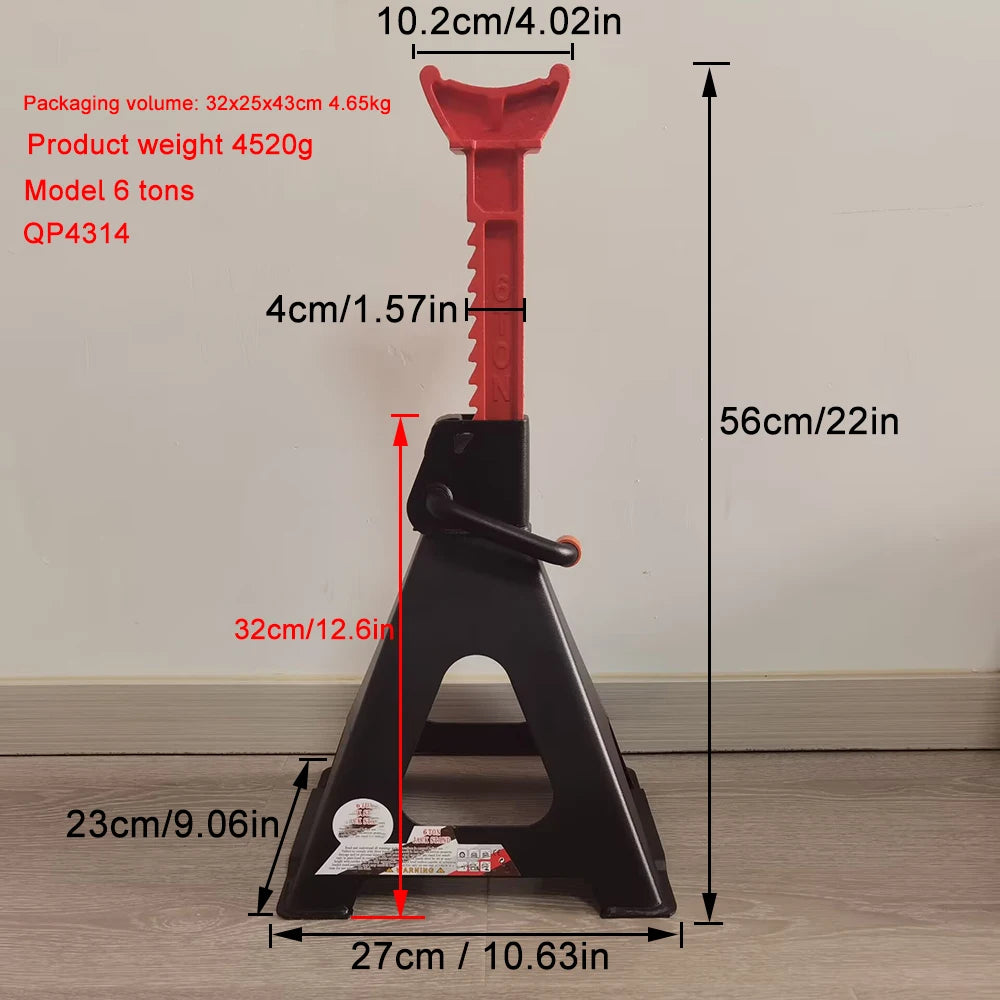 Jack Stands 6 Ton 6000 lbs Capacity Car Jack Stands Double Locking Adjustable Height alternate view