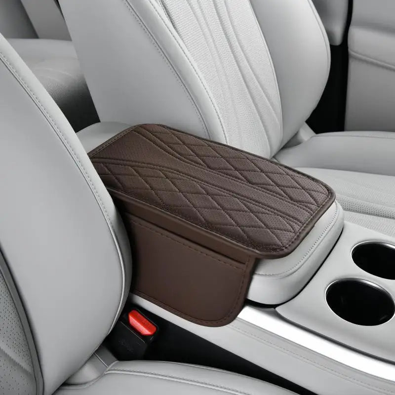 New Car Armrest Pad With Storage Bag PU Leather Car Elbow Pad Car Center Console Armrest Box Cushion Auto Armrests Storage Pad
