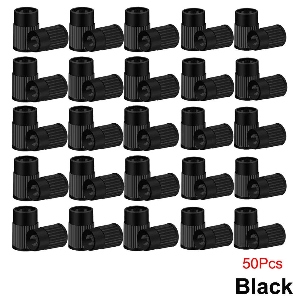 Plastic Tire Valve Caps with Built-in Valve Core Remover | Universal Stem Covers for Car detail view