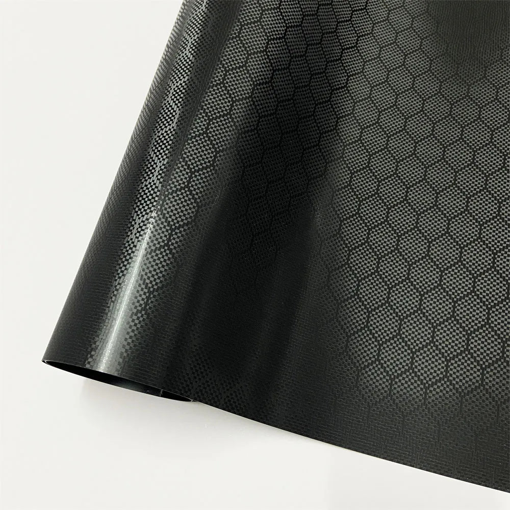 Forged Carbon Fiber Vinyl Wrap Black Cosmic Hex Glossy Ghost Car Vinyl Film For Auto Mot detail view