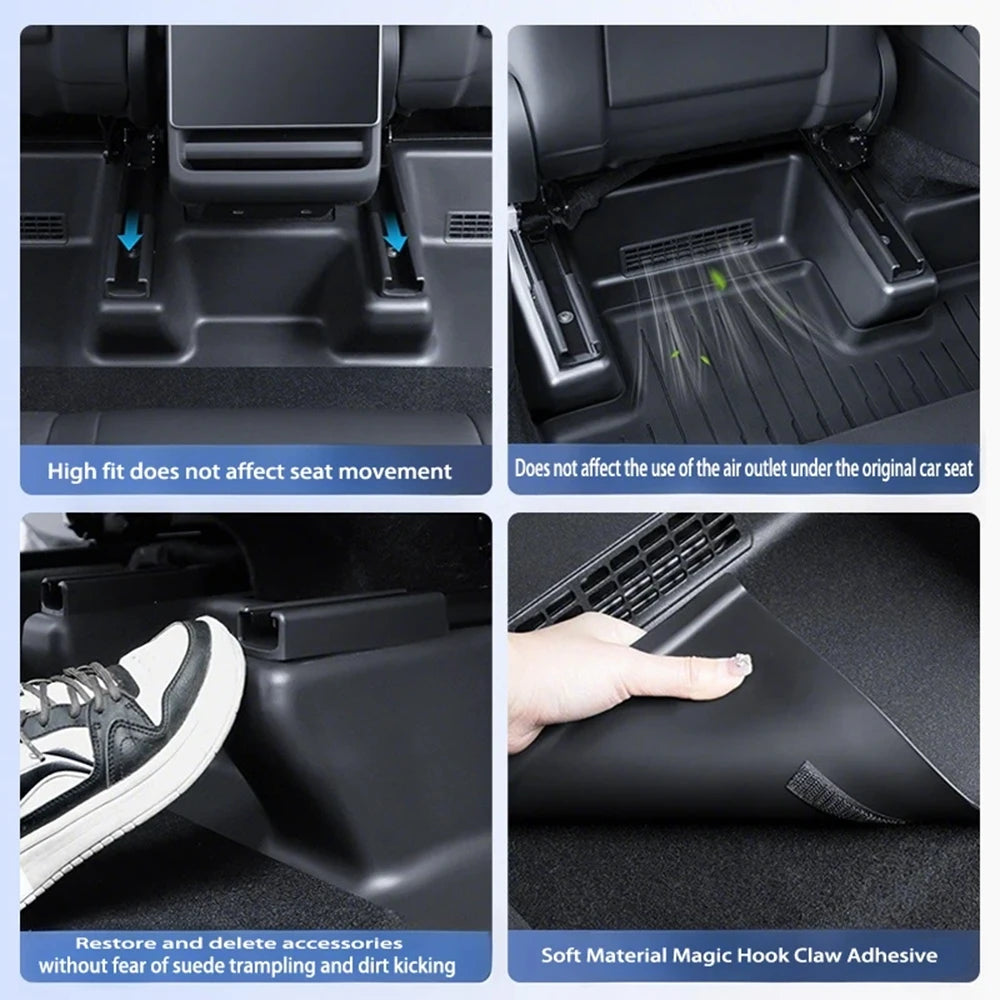 Tesla Model Y Juniper Underseat Protector | Seat Track Cover & Anti-Kick Slide Rail additional angle