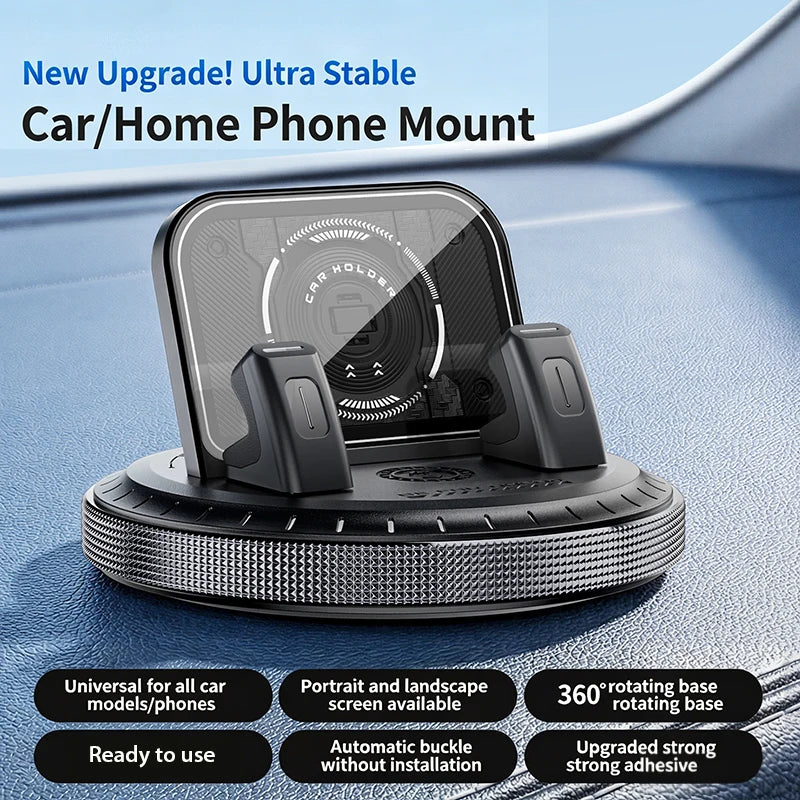 Lcars New Car Phone Holder, 360-Degree Rotating Adjustable Dashboard Mount, Stable Anti-Slip Support for Phone Navigation and Entertainment