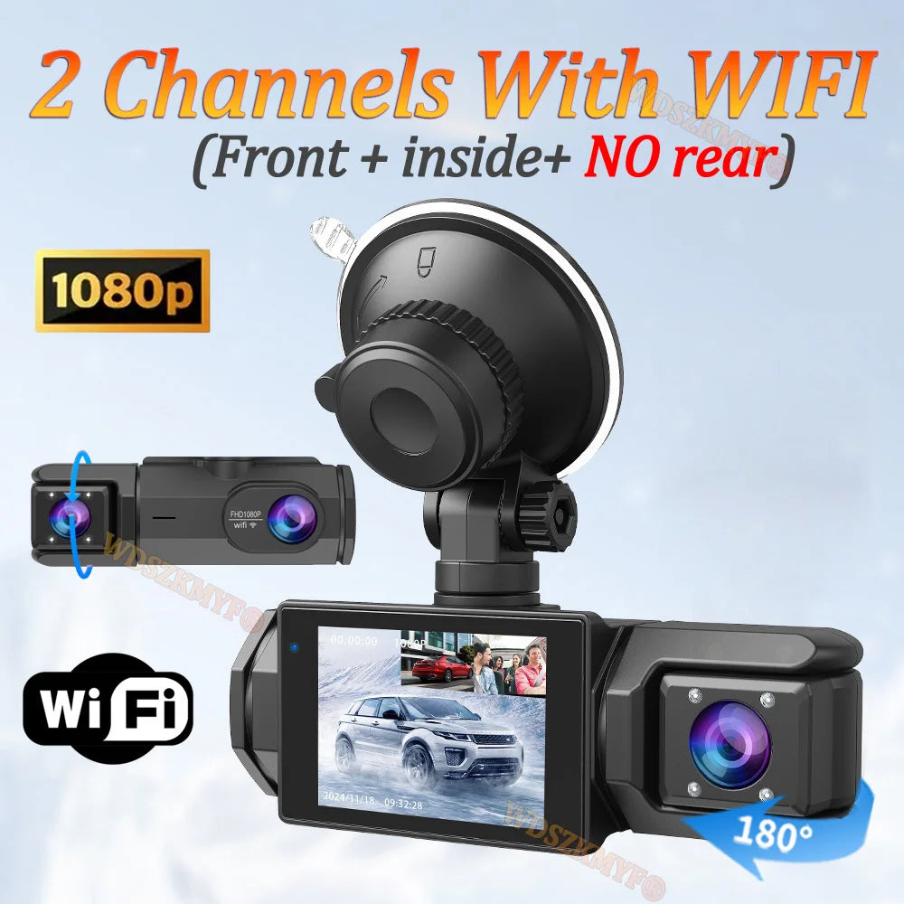 WIFI Dash Cam for Car | 2/3 Channel 1080P Front Rear Video Recorder alternate view