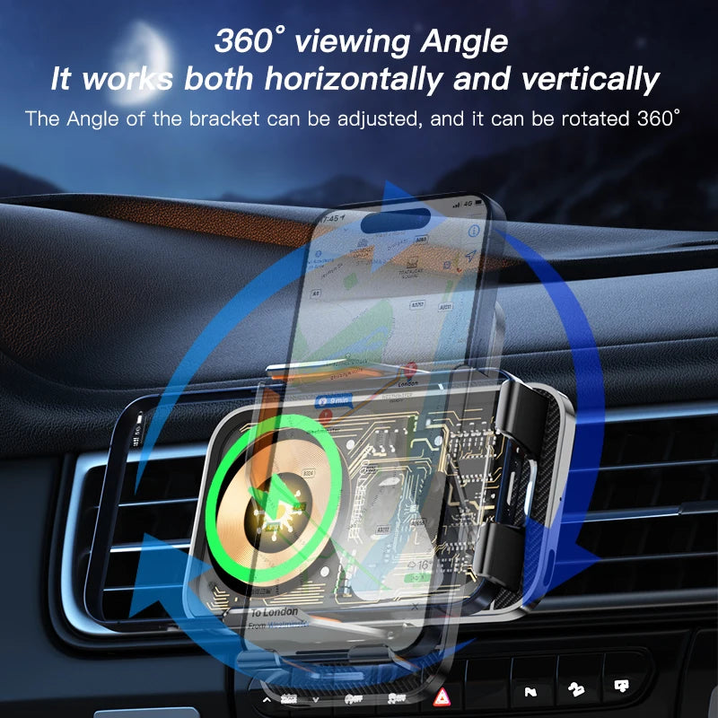 Universal Car Wireless Charging Mobile Phone Holder | Air Outlet Vehicle Navigation Moun detail view