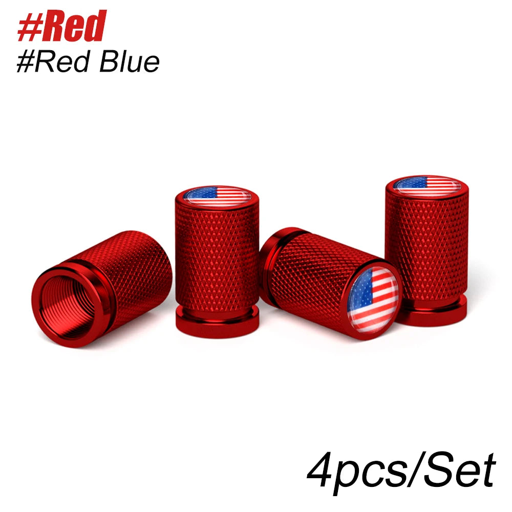 4Pcs American Flag Car Valve Stem Caps | Universal Tire Dust Caps for Cars, SUVs, Tru alternate view