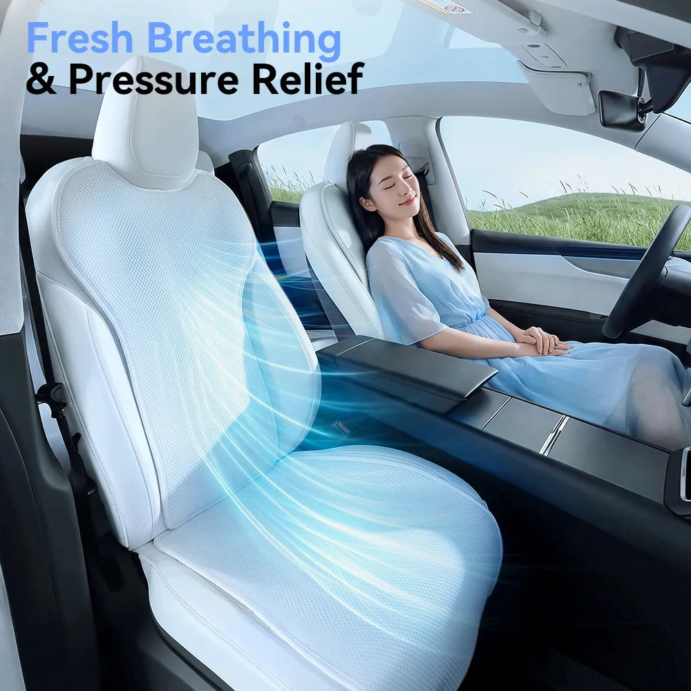 YZ for Tesla Model YL 6-Seater Four seasons Car Seat Cover Cushion Comfort Anti-Slip B close-up view