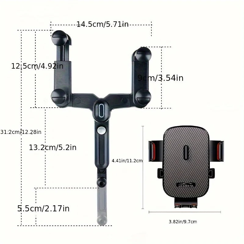 Lcars Car Phone Holder, Car Rearview Mirror Hanging Clamp-On Navigation Recorder Support Bracket, Phone Clip with Adjustable Angle Suitable for All Smartphones