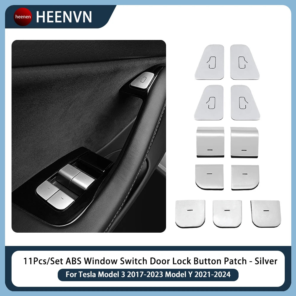 Tesla Model 3 Y Window Lifter Switch Trim Cover | ABS Button Sticker