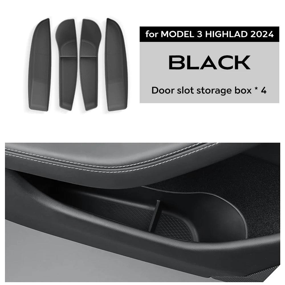 For Tesla Model 3 Highland 2024 Door Storage Box | TPE Car Organizer Tray alternate view