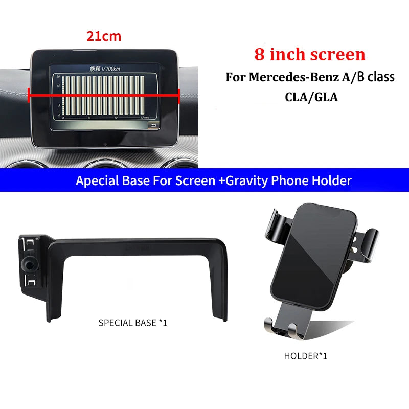 For Mercedes-Benz Car Mobile Phone Holder A B Class W242 W246 2013-2019 GLA CLA Screen Fixed Wireless Charger Cell Phone Holder