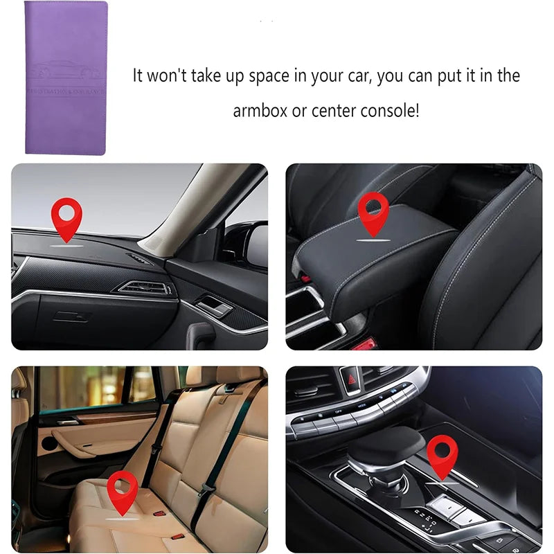 Car Registration & Insurance Card Holder with Magnetic Shut, Vehicle Glove Box Car additional angle