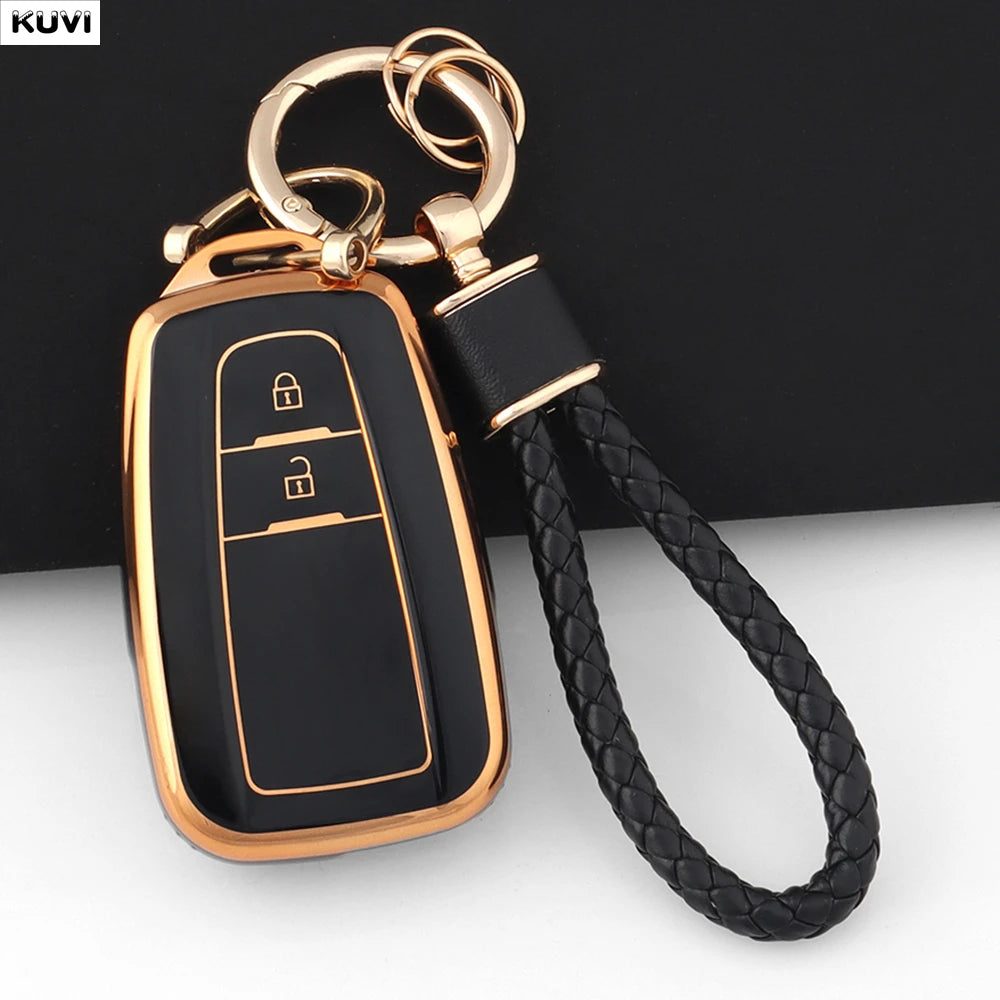 TPU Car Remote Key Case Cover Shell Fob Keychain For Toyota Prius Camry Corolla CHR additional angle