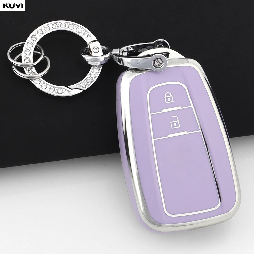 TPU Car Remote Key Case Cover Shell Fob Keychain For Toyota Prius Camry Corolla CHR additional angle
