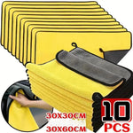 Double Layer Wash Cloth Microfiber Car Cleaning Towels 30X60cm 1/2/3/6/10pcs Soft Quick Drying for W